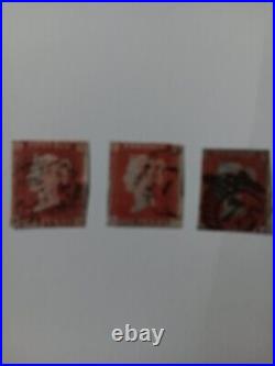 1 PENNY BLACK I PAIR TWOPENNY BLUE 3 PENNYREDS Postage Stamps