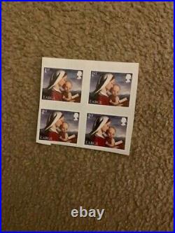 100 x Unfranked Christmas Stamps, First Class Large Letter Peelable