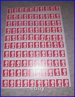 1000 RED 1st Class Security Stamps Unfranked (self adhesive) RPR 850£