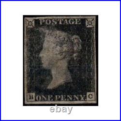 1840 Great Britain 1 Penny Black Perfect n. 1b B C G. I MNH Cert. Diena