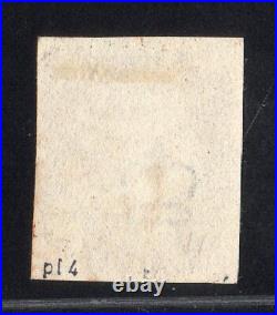 1840 Great Britain GB 1 Penny Black Plate 4 Lettered R/B P14, Used Maltese Cross
