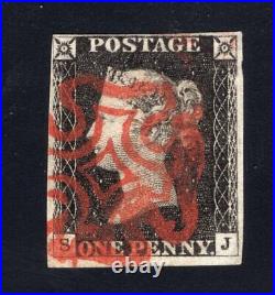 1840 Great Britain. SC#1. SG#1. Used, FVF. Plate 3 (S-J)