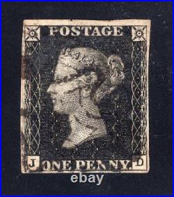 1840 Great Britain. SC#1. SG#2. Used, FVF. Plate 9 (J-D)