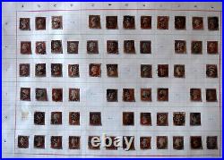 1841 Great Britain Large Collection of Queen Victoria One Penny SC#3 Used Stamps