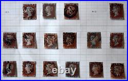 1841 Great Britain Large Collection of Queen Victoria One Penny SC#3 Used Stamps