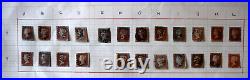 1841 Great Britain Large Collection of Queen Victoria One Penny SC#3 Used Stamps