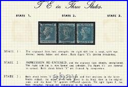 1858 SG45 2d BLUE PLATE 8 STATES 1, 2, 3 REPAIRS FINE USED (TE)