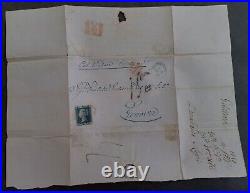 1859 Great Britain Outer ties 2d Stamp cd Gibraltar-Genova, Italy
