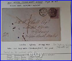 1864 Great Britain Cover ties 6d QV stamp London SE cds to Sydney SHIP LETTER