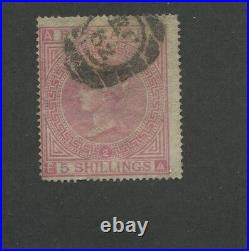 1867 Great Britain United Kingdom Queen Victoria 5 Shillings Postage Stamp #57