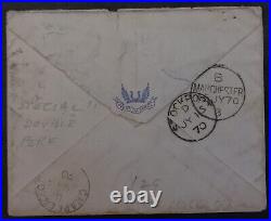 1870 Great Britain Cover ties 1d Double Perfed Stamp cd Dublin