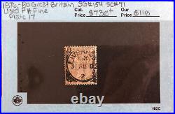1876-80 Great Britain 4p Stamp SG #154 Sc #71 Plate 17 Used PH