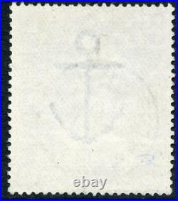 1884 10/- cobalt on blued paper wmk large anchor. S. G. 177a