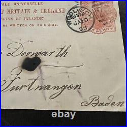 1898 Woolwich Great Britain Ireland Postcard Sent To Furtwangen Baden Germany