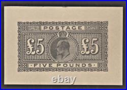 1901 £5 Die Proof In Black Great Britain King Edward VII Mnh Um Xf