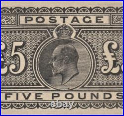 1901 £5 Die Proof In Black Great Britain King Edward VII Mnh Um Xf