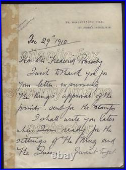 1910 UNIQUE! Mackennals Letter, GV's Approval of his design for Postage Stamps