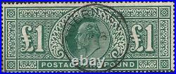 1911 Somerset House Sg320 £1 Deep Green Guernsey Cds Very Fine Used