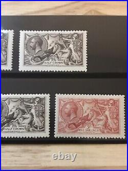 1913 Great Britain King George V Seahorses (5) Stamps-unused