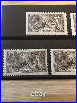 1913 Great Britain King George V Seahorses (5) Stamps-unused