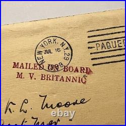 1929 Great Britain Cover Mailed On Board MV Britannic Ocean Liner To Cleveland