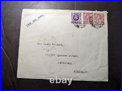 1936 England Airmail Cover Bradford to Melbourne Victoria Australia