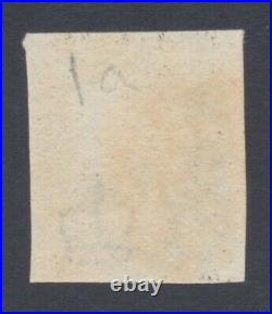 1d black, lettered S H. Plate 1a. 4 margins. Superb red Maltese Cross cancel