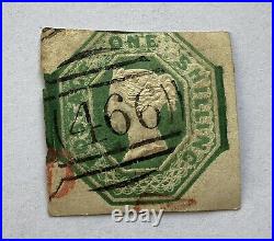 Antique Great Britain One Shilling Stamp 1847-54 SG#54-61, Green