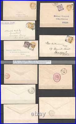 B1064 1892-1900 Great Britain! Very Rare Used 5 Envelopes Queen Victoria Qv