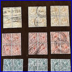 Britain Investor's Lot Of 20 Uk Stamp Blocks King George V