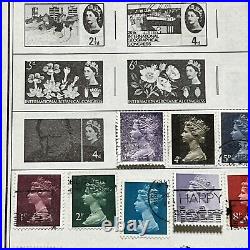 Britain Uk Stamp Lot On Album Page High Denoms Kgv Kgvi Queen Elizabeth II