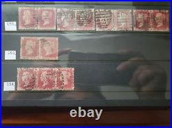 Collection lot of 101 stamps Great Britain Penny Red Pairs 2, 3, 4 Cancels Plate