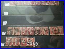 Collection lot of 101 stamps Great Britain Penny Red Pairs 2, 3, 4 Cancels Plate