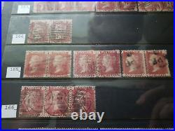 Collection lot of 101 stamps Great Britain Penny Red Pairs 2, 3, 4 Cancels Plate