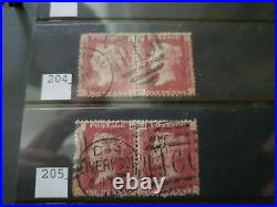 Collection lot of 101 stamps Great Britain Penny Red Pairs 2, 3, 4 Cancels Plate