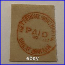 Early Red Kettering Northants Great Britain Cancel On Paper, No Stamp