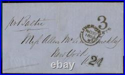 England Britain 1855 New York USA Transatlantic Stampless Cover 77671