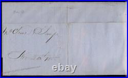 England Britain 1855 New York USA Transatlantic Stampless Cover 77671