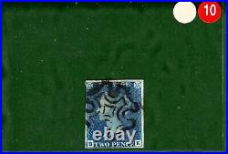 GB 1840 QV Stamp SG. 5 2d Blue Plate 2 (BE) FU Used Black MX Cat £1,000 ORED10