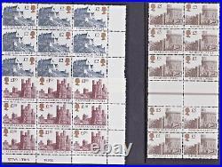 GB 1992 CASTLES to £5 in BLOCKS of 9 & 10 MINT UNHINGED (CV £400+)