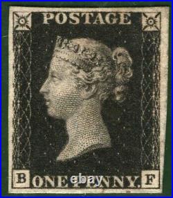 GB PENNY BLACK QV Stamp SG. 1 1d Plate 5 (BF) Mint Original Gum Cat £12,500 RRED6