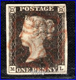 GB PENNY BLACK QV Stamp SG. 3 1840 1d Plate 1a (ML) Superb ORANGE MX GRED38