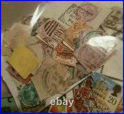 GB QV KINGS QE2 Mixture Off Paper 1840-1990s 100 Unsorted Stamps Watermarks
