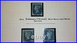 GB Queen Victoria Used Variety Lot of 9 2d Blue 1840-1854