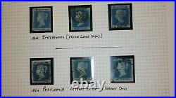 GB Queen Victoria Used Variety Lot of 9 2d Blue 1840-1854