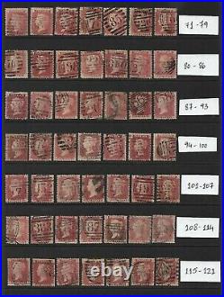 GB Qv Penny Red Plates 71-224 Collection Good Condition