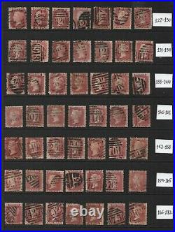 GB Qv Penny Red Plates 71-224 Collection Good Condition