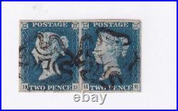 GB SG SPEC Nr DS 5 VF- PAIR 2d BLUES MX's(1840) (WITH CERT) CV £1950 or $2379 US