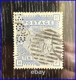 GB Stamp QV 10/- Ultramarine (Private Perfins) Gently Used SG 183 (CV £525)