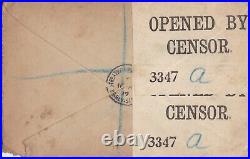 GB248 Great Britain 1917 small censored registered cover bearing ½d & 4d KGV